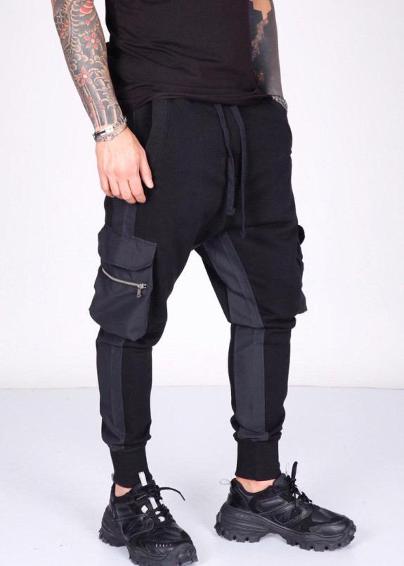 Брюки спортивные с текстильными вставками по бокам MFStore Изображение Брюки спортивные с текстильными вставками по бокам MFStore