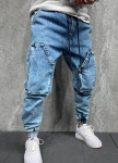 Изображение Джинсы с накладными карманами синие MFStore