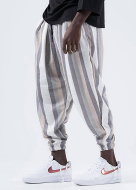 Штани вільного крою у смужку MFStore Изображение Штани вільного крою у смужку MFStore