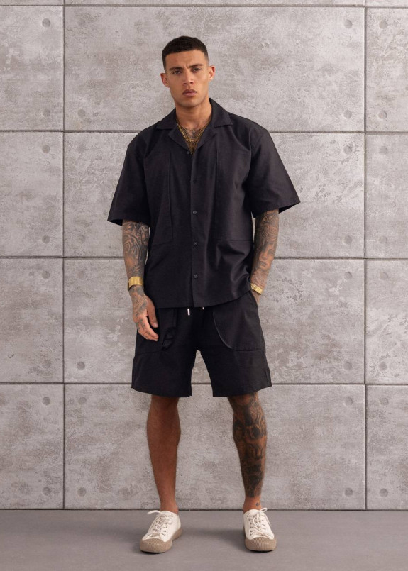 Костюм вільного крою з накладними карманами чорний MFStore Изображение Костюм вільного крою з накладними карманами чорний MFStore