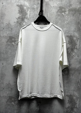 Футболка базова оверсайз зі швами навиворіт біла MFStore Изображение Футболка базова оверсайз зі швами навиворіт біла MFStore