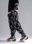 Штани вільного крою з черепами на манжеті чорні MFStore Изображение Штани вільного крою з черепами на манжеті чорні MFStore