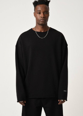 Лонгслів з необробленими краями чорний MFStore Изображение Лонгслів з необробленими краями чорний MFStore