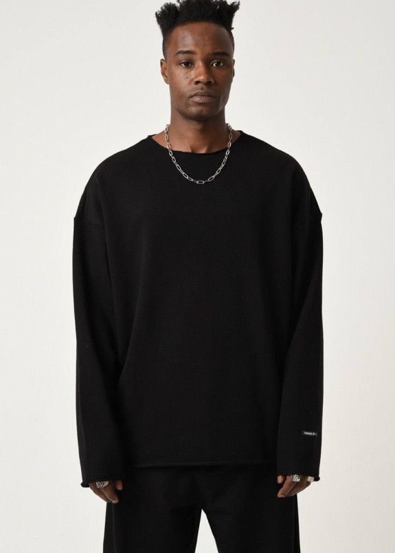 Лонгслів з необробленими краями чорний MFStore Изображение Лонгслів з необробленими краями чорний MFStore