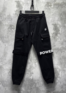 Джогери карго із принтом power чорні MFStore Изображение Джогери карго із принтом power чорні MFStore