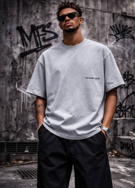 Стильна футболка оверсайз виварена mood сіра MFStore Изображение Стильна футболка оверсайз виварена mood сіра MFStore