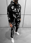 Костюм оверсайз с тектом і принтами чорно-білий MFStore Изображение Костюм оверсайз с тектом і принтами чорно-білий MFStore