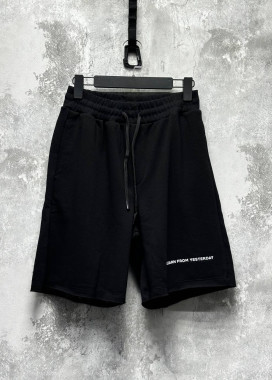 Стильні шорти вільного крою з необробленими краями чорні MFStore Изображение Стильні шорти вільного крою з необробленими краями чорні MFStore