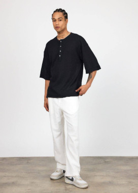 Футболка кімоно оверсайз на гудзиках чорна MFStore Изображение Футболка кімоно оверсайз на гудзиках чорна MFStore