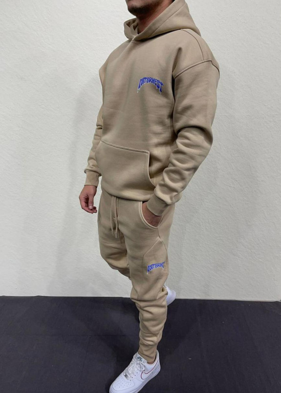 Костюм оверсайз чоловічий на флісі бежевий MFStore Изображение Костюм оверсайз чоловічий на флісі бежевий MFStore