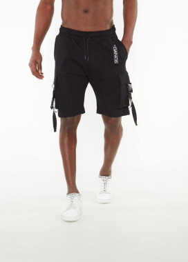 Шорти карго чоловічі з лампасами чорні MFStore Изображение Шорти карго чоловічі з лампасами чорні MFStore