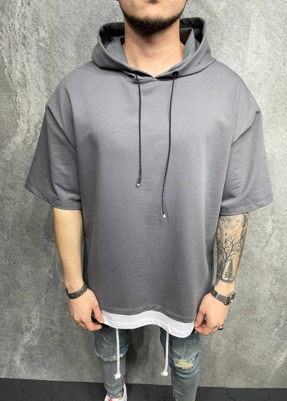 Футболка с капюшоном с белой вставкой снизу MFStore Изображение Футболка с капюшоном с белой вставкой снизу MFStore