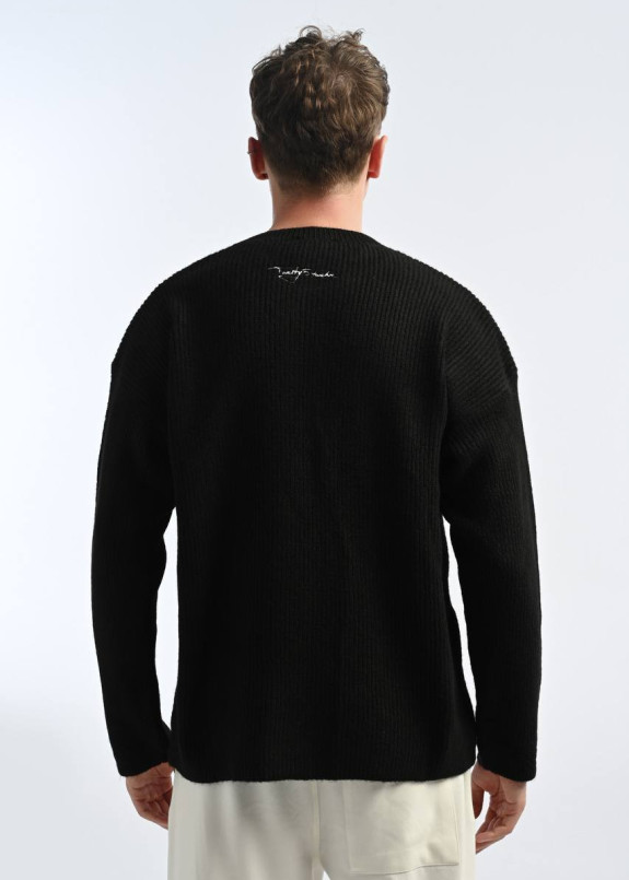 Светр базовий з вишивкою на спині чорний MFStore Изображение Светр базовий з вишивкою на спині чорний MFStore