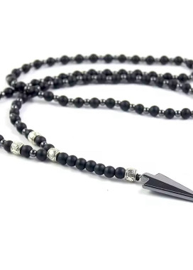 Намисто з каменю шунгіт матове стріла MFStore Изображение Намисто з каменю шунгіт матове стріла MFStore