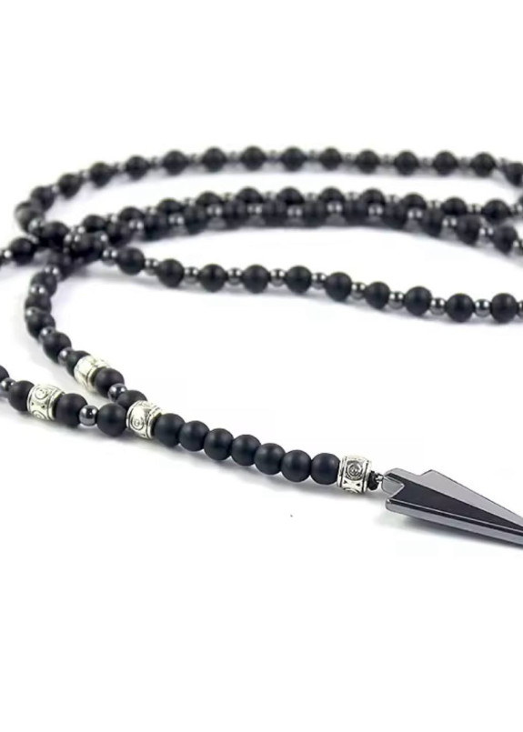 Намисто з каменю шунгіт матове стріла MFStore Изображение Намисто з каменю шунгіт матове стріла MFStore