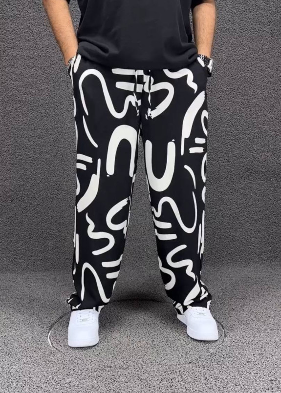 Брюки вільного крою прямі чорно-білі MFStore Изображение Брюки вільного крою прямі чорно-білі MFStore