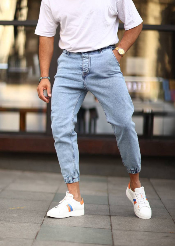 Джогери під пояс на манжетах блакитні MFStore Изображение Джогери під пояс на манжетах блакитні MFStore