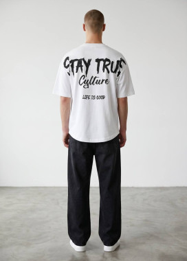 Футболка вільного крою stay true біла MFStore Изображение Футболка вільного крою stay true біла MFStore