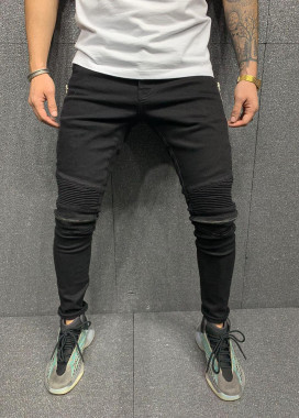 Джинсы с молнией на колене и рифлеными вставками MFStore Изображение Джинсы с молнией на колене и рифлеными вставками MFStore