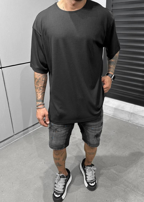 Футболка oversize вафельна чорна MFStore Изображение Футболка oversize вафельна чорна MFStore