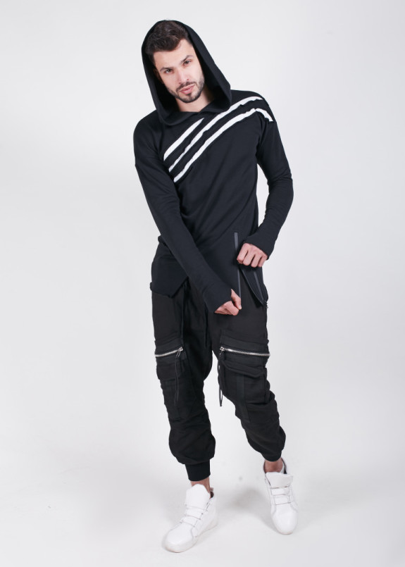 Худи тринитка черное с белым Росомаха MFS BRAND Изображение Худи тринитка черное с белым Росомаха MFS BRAND