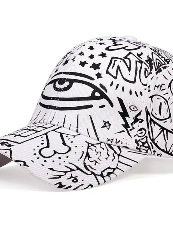 Бейсболка з принтом ока біла MFStore Изображение Бейсболка з принтом ока біла MFStore