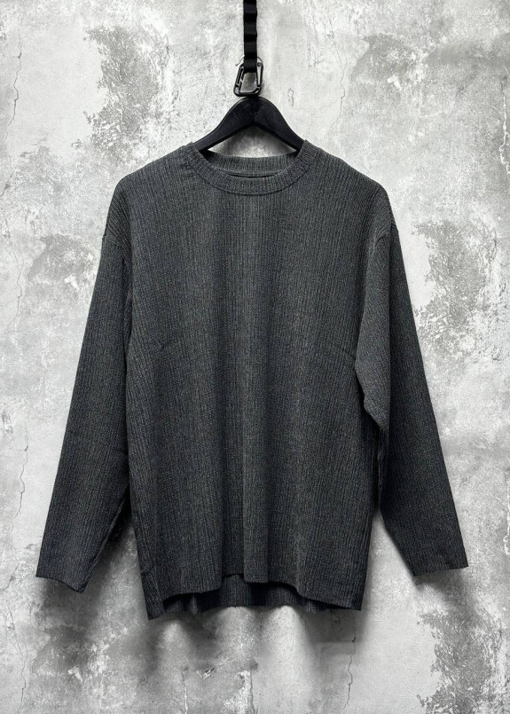 Лонгслів оверсайз з текстурної тканини сірий MFStore Изображение Лонгслів оверсайз з текстурної тканини сірий MFStore