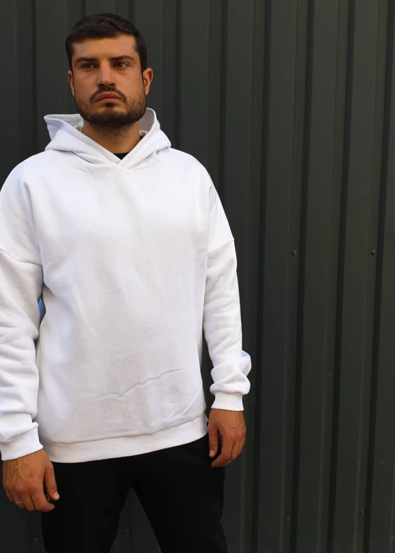 Белая толстовка с капюшоном Изображение Белая толстовка с капюшоном