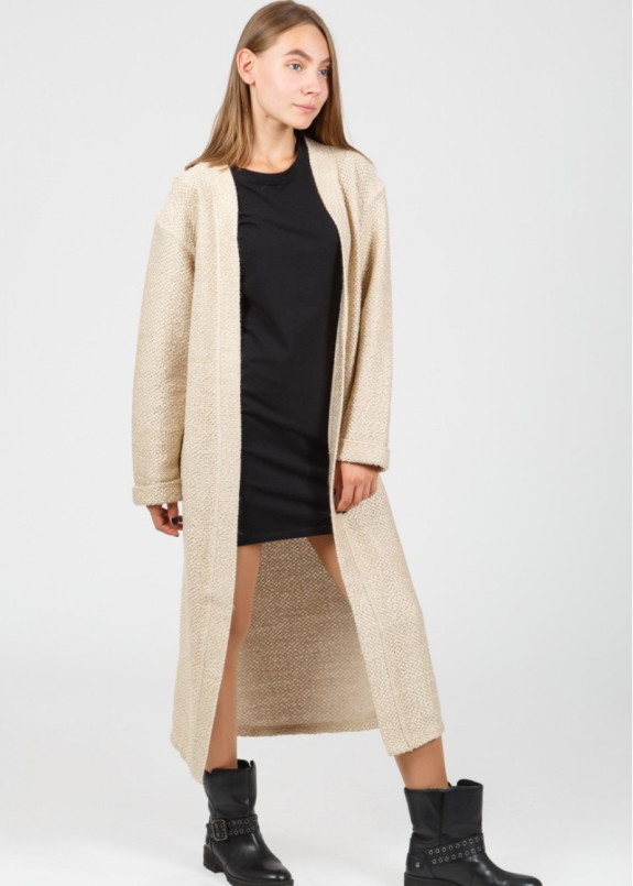 Женский кардиган цвета золота Street style Изображение Женский кардиган цвета золота Street style