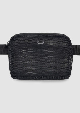 Прозрачная черная сумка на пояс бананка квадратной формы Изображение Прозрачная черная сумка на пояс бананка квадратной формы