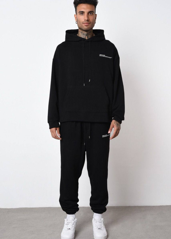 Костюм чоловічий оверсайз з принтом чорний MFStore Изображение Костюм чоловічий оверсайз з принтом чорний MFStore