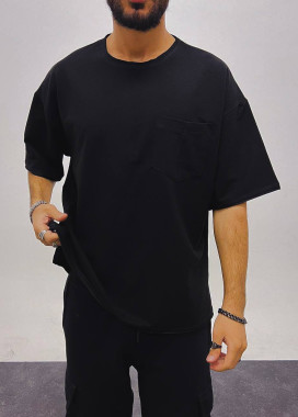 Футболка оверсайз з карманом на грудях чорна MFStore Изображение Футболка оверсайз з карманом на грудях чорна MFStore