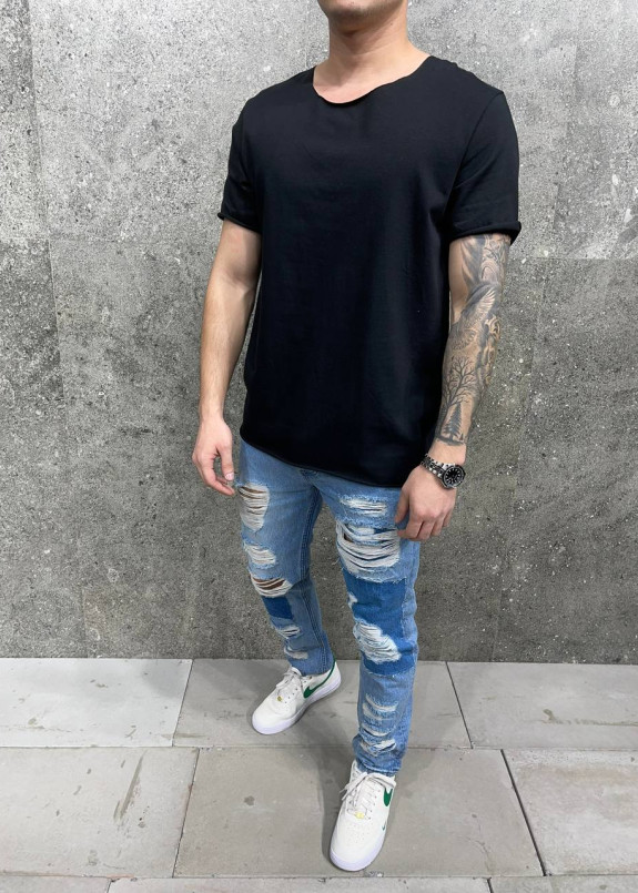 Футболка з необробленими швами чорна MFStore Изображение Футболка з необробленими швами чорна MFStore