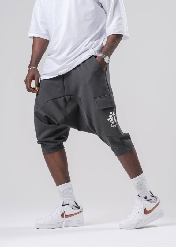 Шорти оверсайз галіфе сірі з принтом MFStore Изображение Шорти оверсайз галіфе сірі з принтом MFStore