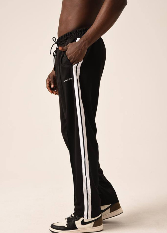 Изображение Спортивні штани прямі з лампасами чорні MFStore