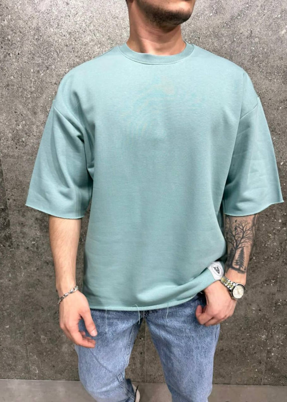 Футболка oversize з необробленими краями ментол MFStore Изображение Футболка oversize з необробленими краями ментол MFStore