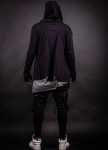 Изображение Мантия дизайнерская мужская со вставками рифлеными черная