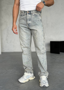 Багі прямі сіро-блакитні карго MFStore Изображение Багі прямі сіро-блакитні карго MFStore