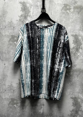 Оверсайз футболка у чорно-блакитну смужку MFStore Изображение Оверсайз футболка у чорно-блакитну смужку MFStore