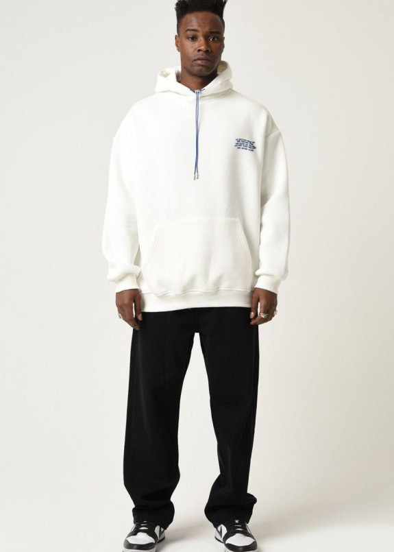 Худі оверсайз на флісі с текстом біле MFStore Изображение Худі оверсайз на флісі с текстом біле MFStore