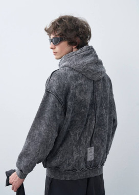 Худі оверсайз виварене темно-сіре MFStore Изображение Худі оверсайз виварене темно-сіре MFStore