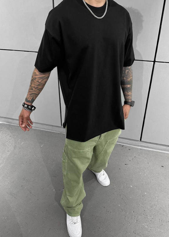 Футболка оверсайз з розрізами з боків чорна MFStore Изображение Футболка оверсайз з розрізами з боків чорна MFStore