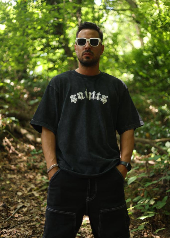 Футболка оверсайз виварена темно-синя saints MFStore Изображение Футболка оверсайз виварена темно-синя saints MFStore