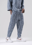 Штани вільного крою смугасті блакитного кольору MFStore Изображение Штани вільного крою смугасті блакитного кольору MFStore