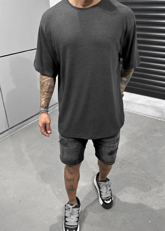 Футболка oversize вафельна сіра MFStore Изображение Футболка oversize вафельна сіра MFStore