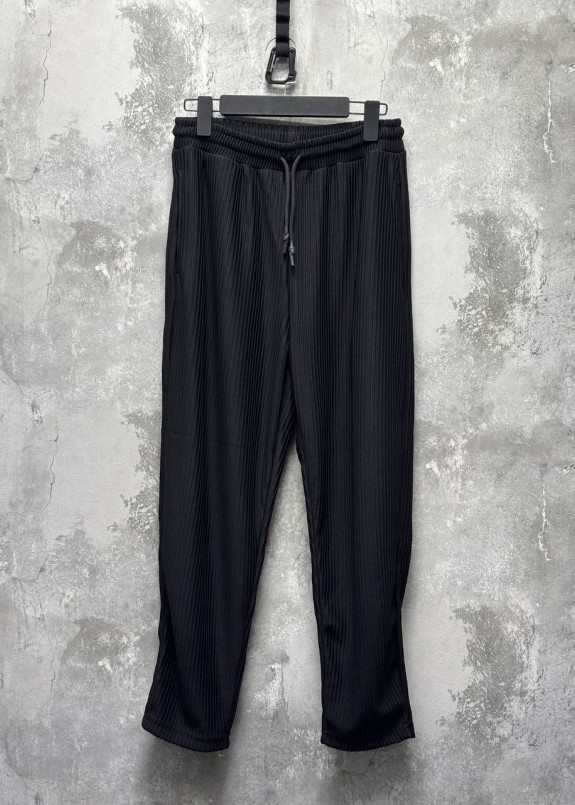 Спортивні штани вільного крою у смужку чорні MFStore Изображение Спортивні штани вільного крою у смужку чорні MFStore