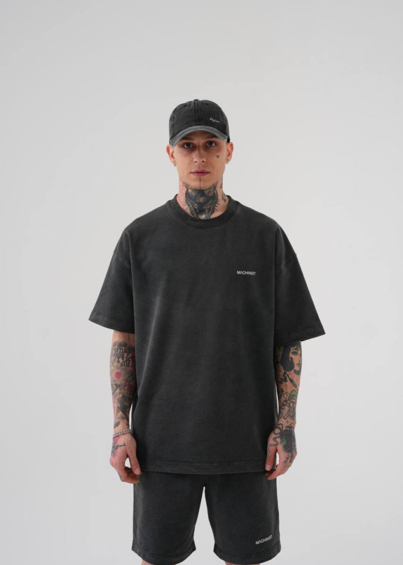 Футболка оверсайз базова з лого графіт MFStore Изображение Футболка оверсайз базова з лого графіт MFStore