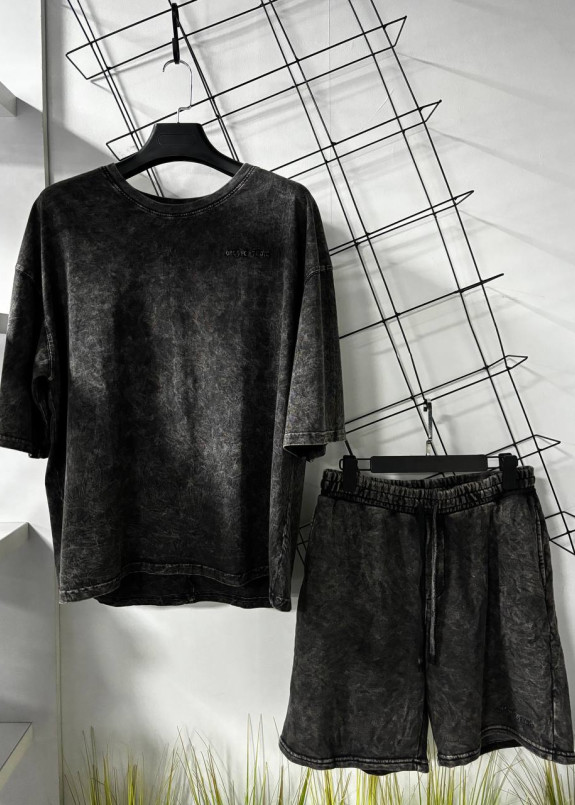 Костюм оверсайз літній виварений сірий MFStore Изображение Костюм оверсайз літній виварений сірий MFStore