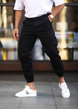 Джогери під пояс на манжетах чорні MFStore Изображение Джогери під пояс на манжетах чорні MFStore