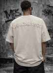 Футболка оверсайз виварена з текстом на спині беж MFStore Изображение Футболка оверсайз виварена з текстом на спині беж MFStore